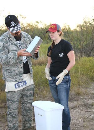 Photo of instructor performing bio grass process for student