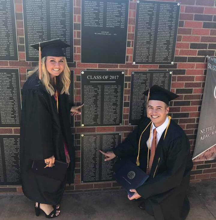Kacie at graduation with her now husband, Andrew Eurek '17