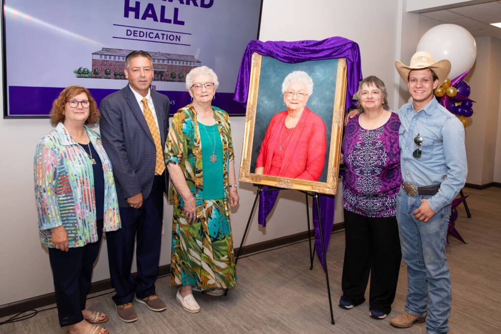 Donor and family at the New Prichard Residence Hall Dedication