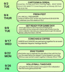 Fall 2025 Sabers Events